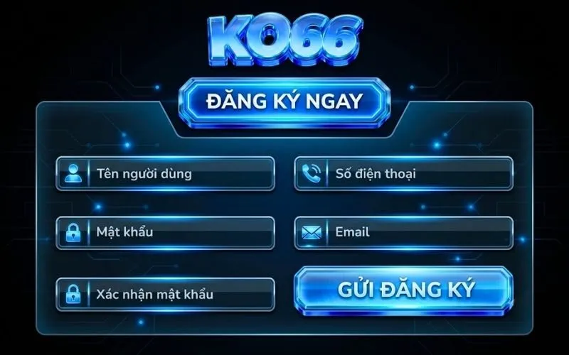 Đăng ký tài khoản KO66 qua ứng dụng di động