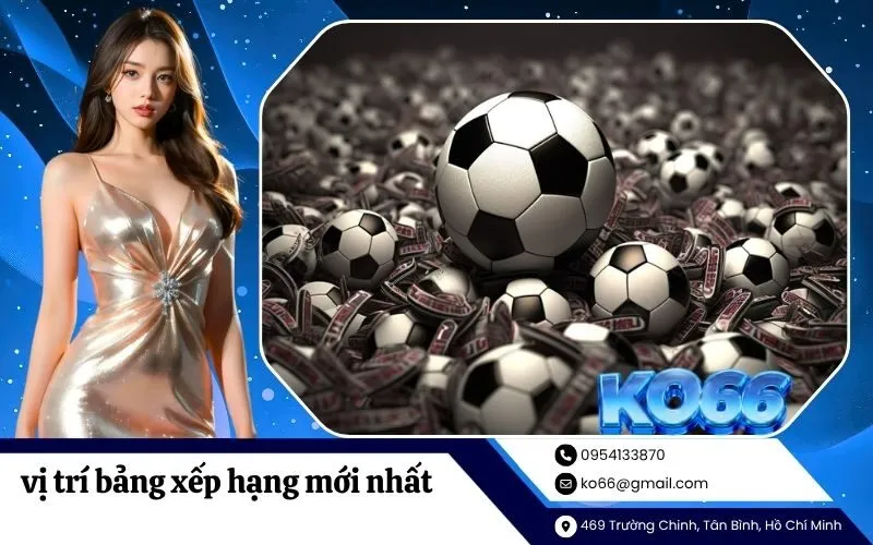 vị trí bảng xếp hạng mới nhất
