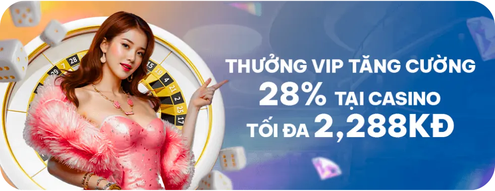 thưởng vip tăng cường 28% casino